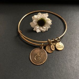 Alex & Ani Gold E Initial Bracelet